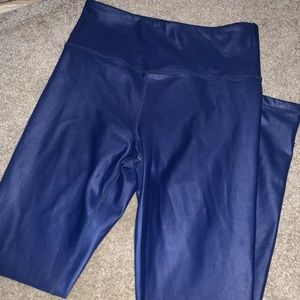 Blue metallic leggings. Worn and washed once.